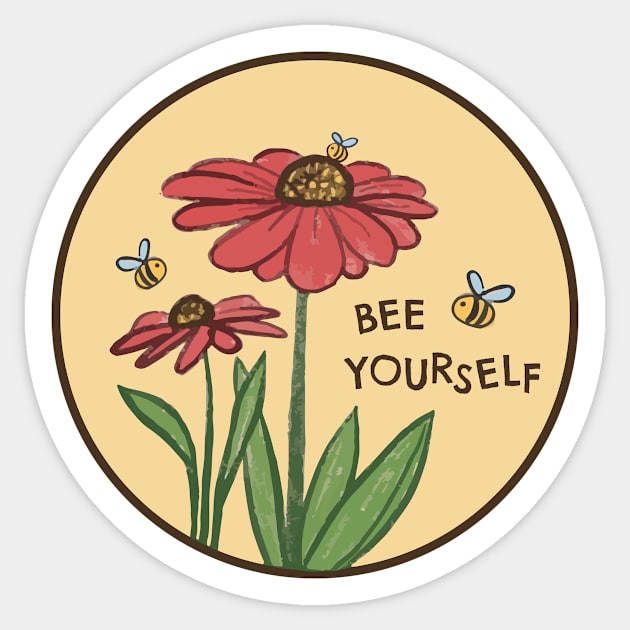 Bee yourself Sticker by Brittany Hefren